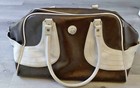 Early 2000s Vintage Lululemon Tote Duffle Bag Faux Leather Brown Y2k Rare