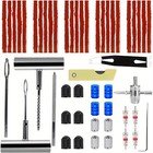 58pc Heavy Duty Tire Repair Kit For Tubeless Tires Car Motorcycle W  Plugs Drill