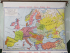 Vintage Denoyer-geppert Pull Down School Map H-25 H-24 1964 Economic Europe