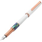 Xezo Speed Master White abalone Medium Fountain Pen  Rose Gold Plated  Handmade