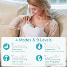 2 Pack P10 Ultra-quiet Wearable Breast Pump  338 Mmhg  Leak-proof Design  White