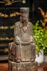 Beautiful Antique Carved Wood Asian Scholar Figure Art Statue Sculpture