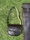 Genuine Leather Shotgun Slip Case   Cartridge Bag Hunting Ammo Pouch Shell Bag