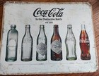Coca Cola Advertising Bottle Evolution Distressed Vintage Style Metal Tin Sign