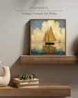 Insimsea Square Canvas Wall Art  Sailboat Canvas Paintings  Serene Ocean View   