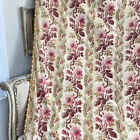 Large 109x59 Antique 1860 French Printed Fabric Curtain Drape Pink Khaki