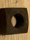 2 Vintage Reclaimed Rusty Crusty Square Nuts 9 16  Nc For Antique Restoration