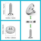 16pack 40lbs Strong Magnets With Holes  Round Cup Magnets With Screws For Wall M