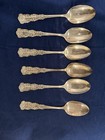 Antique Sterling Silver 925 1000 Ornate Spoons Set Of 6 310g
