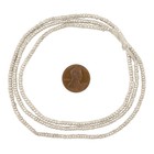 Silver Heishi Ethiopian Beads 2mm African White Metal 26-30 Inch Strand Handmade