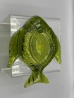 Rainbow Glass Fish Avocado Green Ashtray