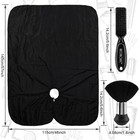 Black Professional Barber Cape With Neck Duster Brush And Barber Brush