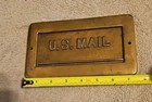 Us Mail Mail Slot Vintage Heavy Yellow  Brass Postal Usps