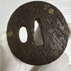 Antique Japanese Iron Tsuba     Scattered Family Crest Design