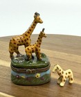 Porcelain Hinged Trinket Box Giraffes With Baby Giraffe  last One  