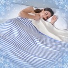  3d Air Mesh Cooling Lightweight Summer Blanket King  108  X 90   Blue Striped