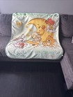 Vintage Solaron Baby Nursery Blanket Mink Plush Moon Bear-   sage  Light Green 