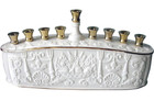 Lenox Embossed Menorah Ivory Porcelain Judaic Hanukkah 11 l New In Box