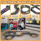 Slot Car Race Track Sets W  4 High-speed Slot Cars battery Or Electric Car Track