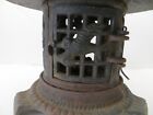Vintage Japanese Cast Iron Hanging Pagoda Garden Lantern Temple Candle Holder