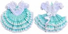 Vintage Emma   s Rainbow Girls Size 6 Aqua Blue White Lace Ruffle Party Dress