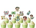 Pirate Cupcake Toppers Set 10 Party Decor Skull Boy Girl Picks