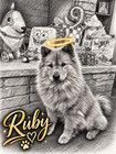 Pet Memorial Custom Photo Pencil Sketch Dog Cat
