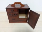 Japanese Vintage Wooden Sewing Box Small Tansu Chest Drawers Storage Cabinet
