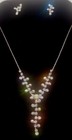 Sparkling Rainbow Crystal Silver Tone Necklace   Earring Set  16    1 5  Drop