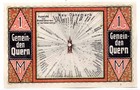 1921 Germany Quern Notgeld 1 Mark Note  328 