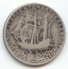 1920 Pilgrim Tercentenary 90  Silver Half Dollar Low Grade Pocket Piece