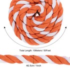 Natural Twisted Cotton Rope 1 Inch X 50 Feet Tug Of War Rope  Orange White