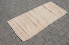 2x5 Ft Vintage Turkish Kilim  Handmade Beige Wool   Cotton Blend Rug For Hallway