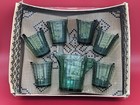 Vintage 7 Piece Akro Agate Co  Child s Play Time Glass Dish Set W  Original Box