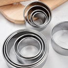5pcs Stainless Steel Round Biscuit Cutter Pastry Mold Set Kitchen Baking Gadget