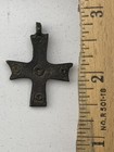Byzantine Bronze Cross Pendant Vii-x Century Ad Flared Ends Christian Artifact