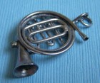 Vintage Large French Horn Silver Charm