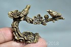 2 4  Rare Old Chinese Copper Dynasty Palace Flower Bird Statue Sculpture