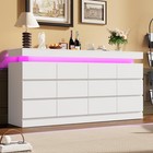63  12-drawer Led Chest dresser Charging Station Bedroom living Room entryway