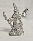 Pewter Figure Wizard With Crystal Ball And Staff