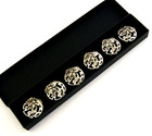 Six Large Sterling Silver Art Nouveau Flower Buttons 1903 Antique English