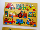 Lot Of 2 Vtg Simplex Wooden Peg Puzzles Made In Holland- Farm  Animals Complete
