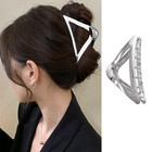 Triangle Hair Claw Clips Metal Hair Clip Exquisite Silver Geometry Designs Hair