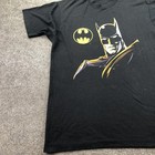 Vintage Batman Shirt Mens Large Black Dc Comics Logo Superhero Bat Signal 80s