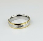 Fashion Men Gold Silver Line Band Titanium Stainless Steel Engagement Ring 8-12