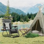 29in Oversized Zero Gravity Reclining Lounger Chair Outdoor Beech Wood Armrests