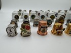 Lot Of 50  Collectible Souvenir Thimbles Vintage     Porcelain Pewter Gold-tone