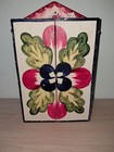 Vintage Peruvian Folk Art Retablo Ceramic  In Wood Box 