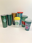 Lot Of Starbucks Tumblers And Coffee Cups   Lot Of 7 Variety Of Colors And Sizes
