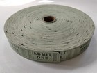 Vintage Full Roll Admit One Paper Theater Carnival Tickets Green Numbered